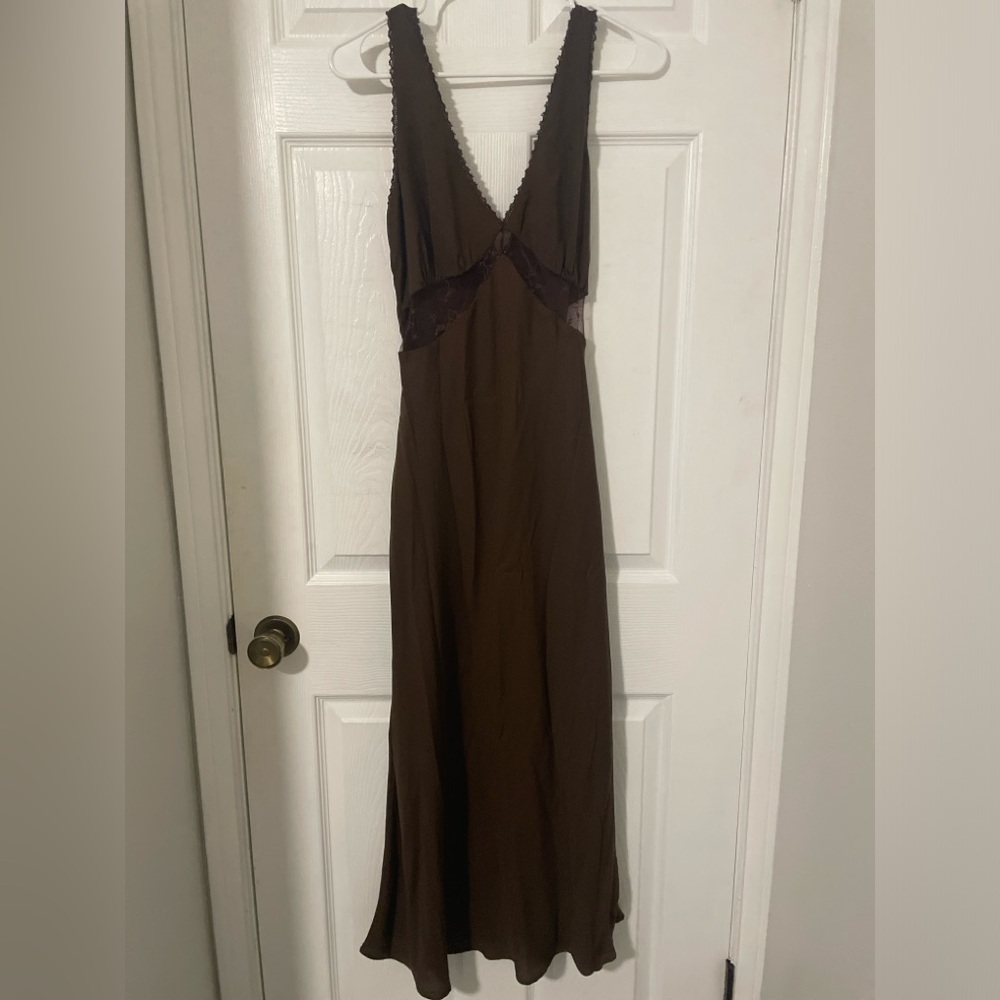 Women’s brown satin dress size S preowned